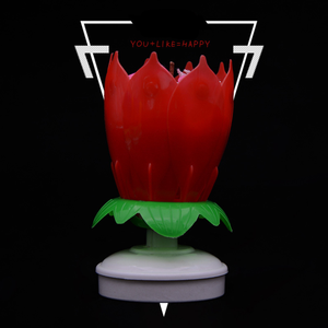 <span class=keywords><strong>Bougie</strong></span> d'<span class=keywords><strong>anniversaire</strong></span> musicale Lotus - Cire de paraffine colorée et scintillante pour les célébrations de Diwali et d'Halloween - Product Image 4