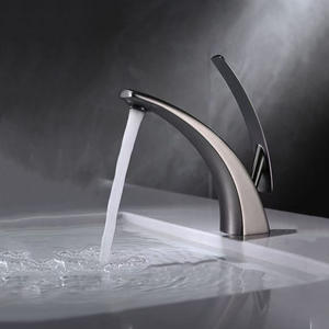 Robinet de douche pour bain à poignée unique en cuivre massif, double commande chaud/froid, gris anthracite, robinet de lavabo, noyau de vanne en céramique 1/2 pouce - Product Image 5