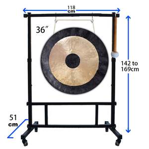 Support réglable pour gong <span class=keywords><strong>de</strong></span> 36 pouces, support <span class=keywords><strong>de</strong></span> gong en métal avec roulettes, pièces d'instruments <span class=keywords><strong>de</strong></span> <span class=keywords><strong>musique</strong></span> - Product Image 2
