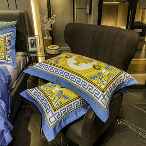 Juego de <span class=keywords><strong>Cama</strong></span> de 4 Piezas de Gran Tamaño Personalizado, Diseño Nórdico de Lujo, Impresión Digital, Juego de Ropa de <span class=keywords><strong>Cama</strong></span> de Algodón Sin Decoloración - Product Image 4