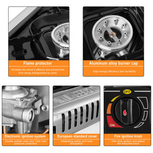 Mini <span class=keywords><strong>Horno</strong></span> Portátil para Exteriores, Estufa de Gas de un Solo Quemador, <span class=keywords><strong>Cocina</strong></span> Compacta para Acampar - Product Image 3