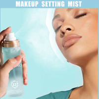 Spray Fixateur de Maquillage Anti-Sébum Bleu à Séchage Rapide, Brume Fine, Tenue 12h, Longue Durée, Végan, Vente en Gros
