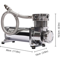 Kit de suspension pneumatique 12V 480C 200 PSI avec compresseur d'air chromé pour voiture/moto, pompe de suspension pneumatique