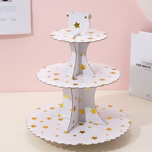 Présentoir à gâteaux en papier pliant Wave Stripe Star Dot Decorating Christmas New Year Dessert Stands - Product Image 5