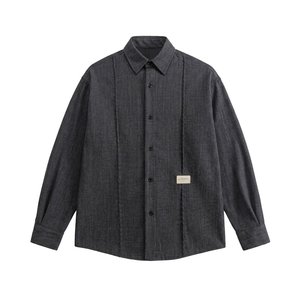 Chemise boutonnée tissée pour homme, manches longues, col ouvert, unie, simple, décontractée, grandes tailles, coupe ample et décontractée, 6XL 7XL - Product Image 4