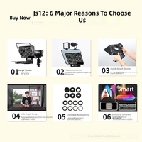 Jashiying JS12 Téléprompteur portable pour tablette et mobile, support de bureau, mini, pour interviews sur caméra, tournages en extérieur, diffusion en direct, voix off