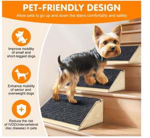 Rampe pour <span class=keywords><strong>chien</strong></span> personnalisée en 2 parties pour les escaliers, marches pour <span class=keywords><strong>chien</strong></span> antidérapantes, marches en bois pour animaux de compagnie pour petits chiens, chats, <span class=keywords><strong>escalier</strong></span> intérieur pour animaux de compagnie âgés ou blessés - Product Image 3