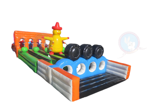 Parcours d'obstacles gonflable géant en forme de petit train mignon, pour événements sportifs en plein air, fabriqué en Chine, tente durable en PVC - Product Image 4