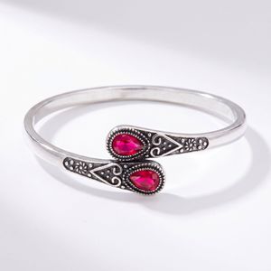 European Vintage <b>Adjustable</b> Alloy Cuff <b>Bracelet</b> Inlaid With Imitation Agate For Unisex Gift Jewelry - Product Image 3