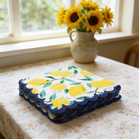 Serviettes jetables personnalisées en pâte de bois vierge 2 plis, 20 découpes imprimées, douces, écologiques, pour décoration de table de fête, motif citron, en sachet