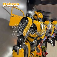 Özelleştirilmiş Büyük Açık Alan Plaza Robotu Transformer Serisi Optimus Prime Bumblebee Reçine Fiberglas Heykeli
