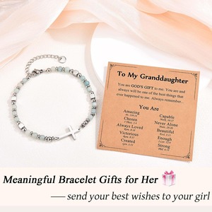 Pulsera <span class=keywords><strong>de</strong></span> cuentas <span class=keywords><strong>de</strong></span> piedra natural <span class=keywords><strong>de</strong></span> 6 mm con cruz religiosa <span class=keywords><strong>de</strong></span> amazonita y acero inoxidable, <span class=keywords><strong>regalo</strong></span> <span class=keywords><strong>de</strong></span> joyería. - Product Image 2