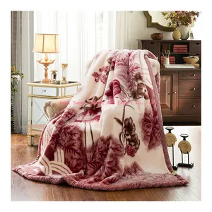 Atacado Faux Mink Cobertor De Lã 2 Ply Reversível Silky Soft Plush Cobertor Quente para o Outono Inverno