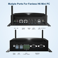 Mini PC industriel sans ventilateur, Core I5 1235U, max 64 Go de RAM, double LAN avec 2 RS232/RS485 GPIO, double HD+DP, triple écran, ordinateur robuste