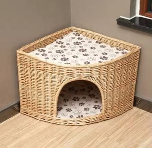 Fatto a mano letto per gatti condominio morbido e confortevole solido in fibra di Rattan Pet mobili per dormire all'ingrosso - Product Image 2