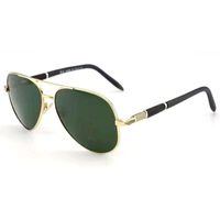 Lunettes de soleil classiques RB 3026, verres verts, monture en métal noir, UV400, unisexe, pour la conduite en extérieur