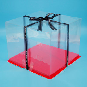 高品质所有清晰易于组装的2in1塑料蛋糕盒用于面包店情人节礼盒 - Product Image 3