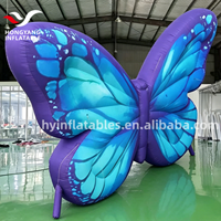 Sculpture de papillon gonflable colorée personnalisable en tissu Oxford, accessoire insecte pour décorations événementielles, publicité extérieure 5m