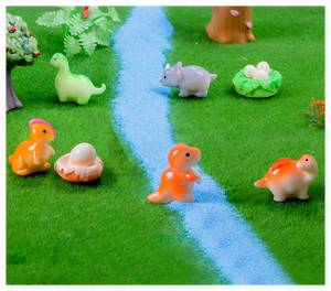 Miniatura 3D dibujos animados animales figuritas dinosaurio bebé huevo pastel Topper decoraciones resina DIY artesanía proyecto juguetes para niños cápsula - Product Image 2