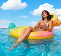 Bateau Canard Gonflable en Caoutchouc pour Enfants et Adultes, Jouet Flottant pour Piscines, Canard Flottant à Enfourcher, Bouée de Natation