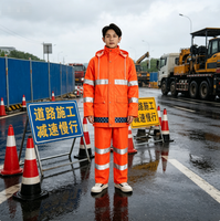 Ensemble de pluie durable haute visibilité réfléchissant (veste et pantalon) pour agents de circulation, agents de sécurité et travailleurs sanitaires