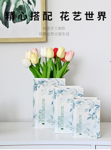 装饰陶瓷书形花瓶-现代瓷器定制标志和家居装饰花卉 - Product Image 3