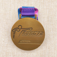 Médaille de sport de boxe en alliage de zinc moulé sous pression, imprimée en UV, plaquée or, personnalisable
