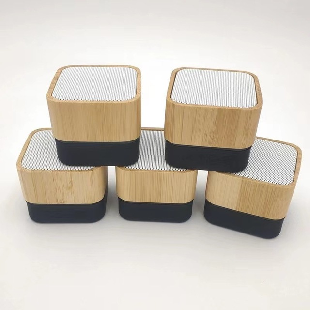 Bamboo and Wood Grain Desktop BT Speaker Mini Portable Subwoofer Gift-Worthy Mobile Portable Speaker