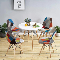 Ensemble de meubles de cuisine et de restaurant, table et chaises en plastique, tables à manger en bois MDF blanc à vendre