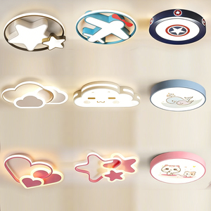 Lampada da Soffitto per Cameretta in Acrilico, Design <span class=keywords><strong>a</strong></span> Nuvola Cartoon, Moderna Illuminazione <span class=keywords><strong>LED</strong></span> per Bambini con Telecomando - Product Image 1