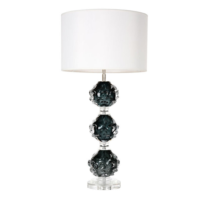 Indoor Living Room Bedroom Decorative Handmade Coloured Glaze Dark Smoky Glass Modern Energy Saving Table Lamp
