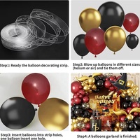 Kit de guirlande de ballons Yuyang Magic Theme Baby Shower Magic Wizard School 113 pièces, décorations de ballons d'anniversaire bordeaux, noir et or