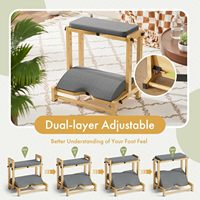 Repose-pieds en bambou réglable à double niveau avec 4 hauteurs, repose-pieds ergonomique pour bureau avec coussin, couleur personnalisable pour le bureau
