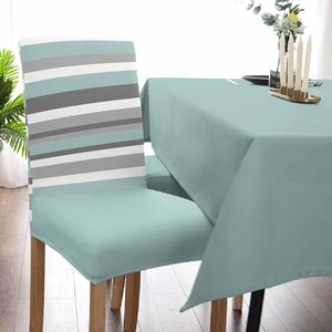 Modern Simple Stretch Dining Chair <b>Slipcovers</b> Blue Grey White Striped Removable Party Decor Set Stock in Spandex Material - Product Image 5
