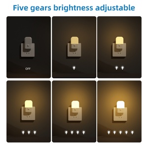 Lámpara Nocturna LED de Ahorro de Energía, Enchufe de Corriente Alterna, Luz Suave con Sensor de Movimiento PIR, Brillo Ajustable para Dormir, para Niños - Product Image 4