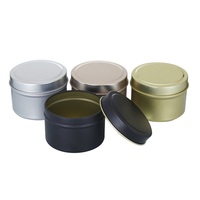 2oz 4oz 8oz Großhandel Gold Schwarz Silber Metall-Kerzendosen mit Deckel Beliebte Luxuriöse Runde Tiefe Behälter Geschenkbox