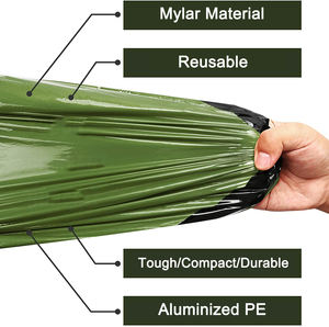 Sac de couchage de survie en <span class=keywords><strong>film</strong></span> d'aluminium PE, sac de bivouac thermique d'urgence, imperméable, coupe-vent, équipement de survie pour le camping en plein air, premiers secours - Product Image 4