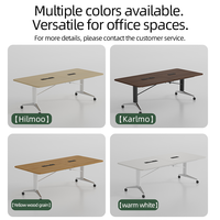 Table de bureau multifonctionnelle en bois, pliable, avancée et simple, pour réunions, formations, usage scolaire, équipée de roulettes, haute qualité