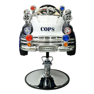 Poltrona da Barbiere per Bambini Stile Auto della Polizia Retrò, Sedia Idraulica per Parrucchieri per Uso Professionale - Product Image 6