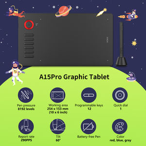 ODM OEM VEIKK 10*6 pouces zone active A15 <span class=keywords><strong>Pro</strong></span> <span class=keywords><strong>tablette</strong></span> <span class=keywords><strong>graphique</strong></span> de dessin portable pour les utilisateurs Android, Mac et PC - Product Image 2