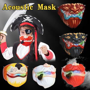 Tutup kepala plastik lucu dengan pengganti suara, mainan pesta Masker Natal mainan interaksi mulut untuk anak-anak hadiah Natal - Product Image 5