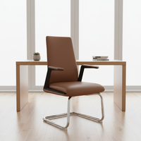 Chaise de bureau exécutive en cuir - pivotante, confortable, design moderne, base en métal, vente en gros, usage commercial