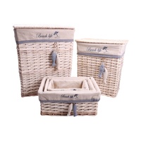 Grand panier à linge en osier fait à la main avec doublure en coton détachable Organisation de stockage domestique durable