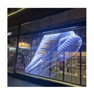 Window Clear Indoor Led Transparent Screen 3.91 Video Wall Decoration Glass Led Cabinet Lower Price Digital Signage Led Display