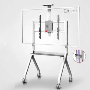 Venta caliente Altura ajustable 32 "-55" Led Lcd Plasma TV Trolley Stand Floor Mount Metal Universal Mobile 360 grados Rolling TV Carts - Product Image 2
