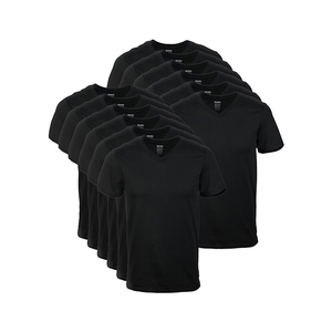 เสื้อยืดคอวีแขนยาวผู้ชาย OEM ผ้าฝ้ายพรีเมียม ระบายอากาศได้ดี เป็นมิตรกับสิ่งแวดล้อม สไตล์ชุดทำงาน สีขาว - Product Image 2