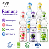 Boisson gazeuse Ramune de style japonais, sans sucre, saveur fruitée, boisson gazeuse pétillante, vente en gros OEM, marque privée