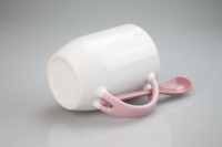 Mug à café personnalisé avec logo par sublimation avec cuillère 11 oz Mug en céramique vierge avec poignée intérieure colorée Fournisseur de sets de mugs