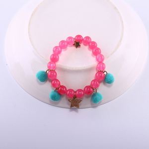 Venta al por mayor de nuevo diseño personalizado color lindo encanto de estrella acrílico elástico cuenta niños pulsera - Product Image 6