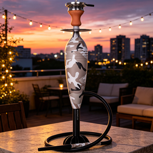 Chicha Camouflage 60CM avec accessoires, Ensemble de luxe pour fumer, Vente directe usine, Bleu Jaune Blanc, Chicha Russe - Product Image 6